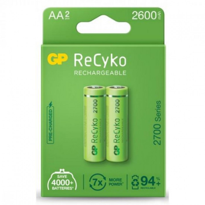 Μπαταρία Επαναφορτιζόμενη LR6 ΑΑ 1.2V 2600mAh (Blister 2τμχ) ReCyko GP