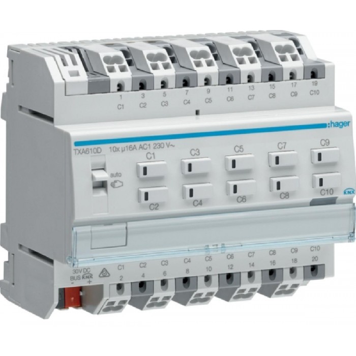 Ενεργοποιητής Ράγας Φωτισμού easy KNX 10 Εξόδων C-Load TXA610D HAGER