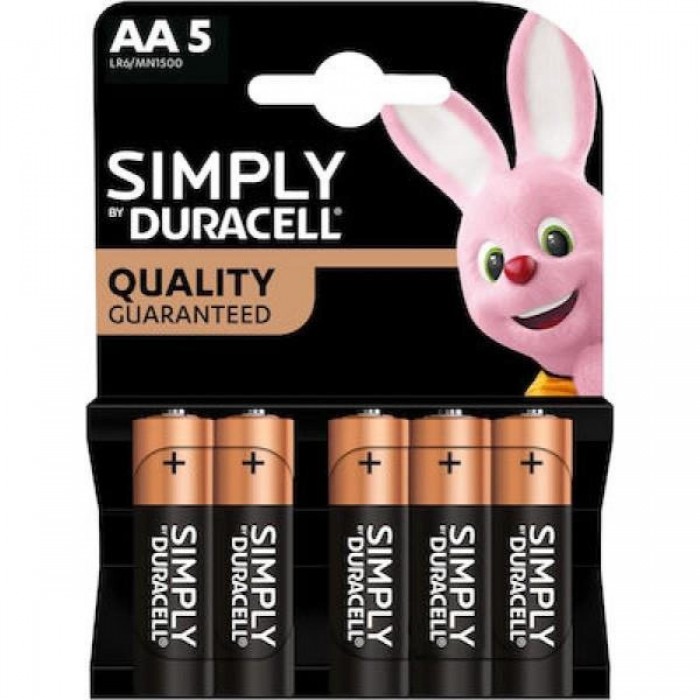 Μπαταρία Αλκαλική LR06 ΑΑ 1,5V (Blister 5τμχ) SIMPLY DURACELL