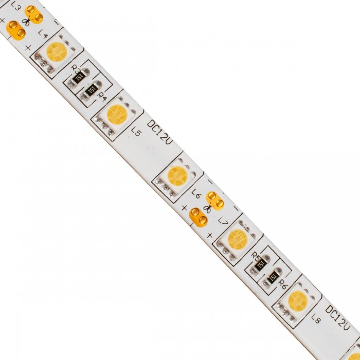 GloboStar® 70122 Ταινία LED SMD 5050 5m 14.4W/m 60LED/m 1497lm/m 120° DC 12V Αδιάβροχη IP65 Θερμό Λευκό 3000K - 5 Χρόνια Εγγύηση