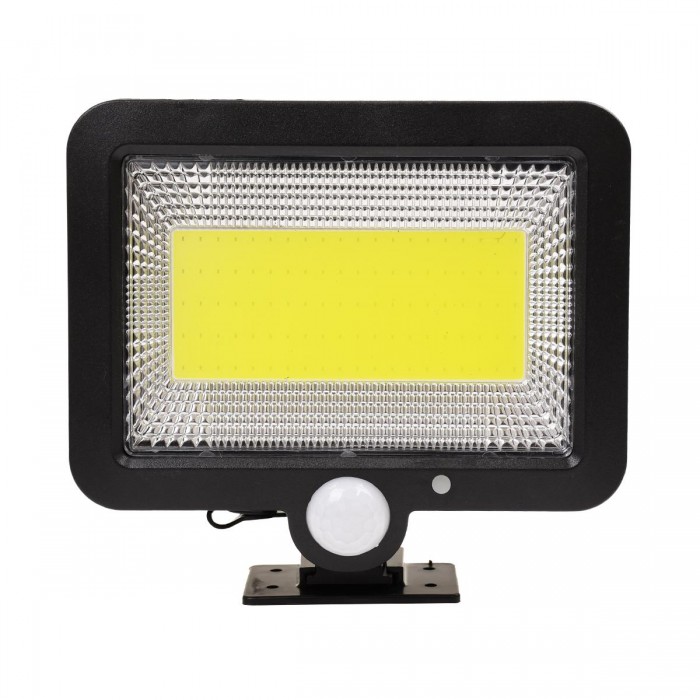 GloboStar® 71460 Αυτόνομος Ηλιακός Προβολέας LED 100 COB 20W 1200lm με Ενσωματωμένη Μπαταρία 2400mAh - Φωτοβολταϊκό Πάνελ με Αισθητήρα Ημέρας-Νύχτας - PIR Αισθητήρα Κίνησης Αδιάβροχο IP65 Ψυχρό Λευκό 6000K