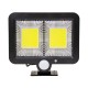 GloboStar® 71461 Αυτόνομος Ηλιακός Προβολέας LED 108 2 x COB 25W 1400lm με Ενσωματωμένη Μπαταρία 2400mAh - Φωτοβολταϊκό Πάνελ με Αισθητήρα Ημέρας-Νύχτας - PIR Αισθητήρα Κίνησης Αδιάβροχο IP65 Ψυχρό Λευκό 6000K