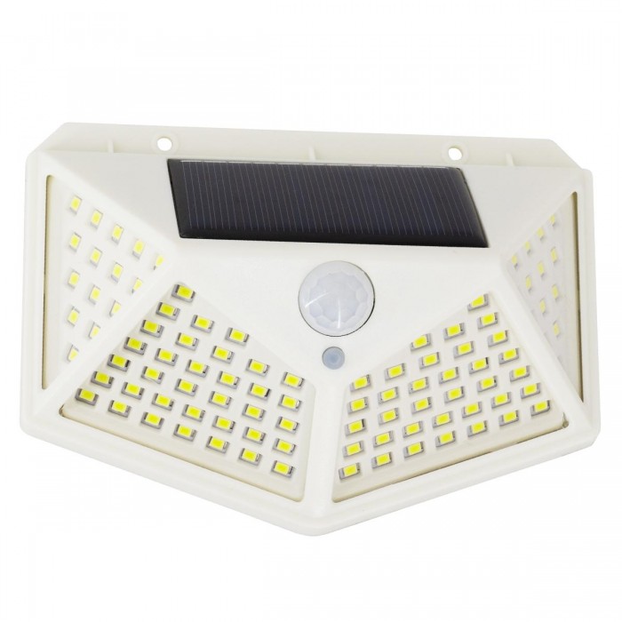 GloboStar® 71498 Αυτόνομο Ηλιακό Φωτιστικό LED SMD 10W 1000lm με Ενσωματωμένη Μπαταρία 1200mAh - Φωτοβολταϊκό Πάνελ με Αισθητήρα Ημέρας-Νύχτας και PIR Αισθητήρα Κίνησης Αδιάβροχο IP65 Ψυχρό Λευκό 6000K