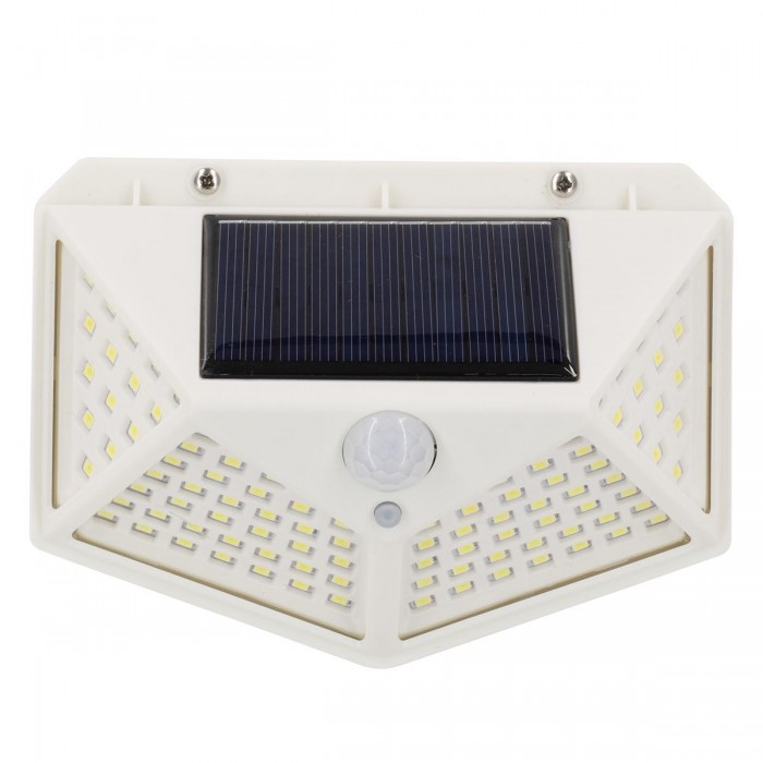 GloboStar® 71498 Αυτόνομο Ηλιακό Φωτιστικό LED SMD 10W 1000lm με Ενσωματωμένη Μπαταρία 1200mAh - Φωτοβολταϊκό Πάνελ με Αισθητήρα Ημέρας-Νύχτας και PIR Αισθητήρα Κίνησης Αδιάβροχο IP65 Ψυχρό Λευκό 6000K