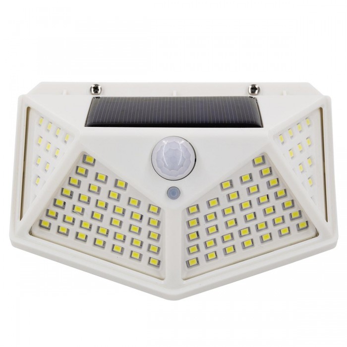 GloboStar® 71498 Αυτόνομο Ηλιακό Φωτιστικό LED SMD 10W 1000lm με Ενσωματωμένη Μπαταρία 1200mAh - Φωτοβολταϊκό Πάνελ με Αισθητήρα Ημέρας-Νύχτας και PIR Αισθητήρα Κίνησης Αδιάβροχο IP65 Ψυχρό Λευκό 6000K