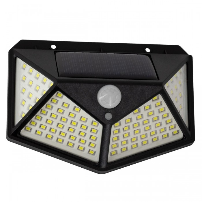 GloboStar® 71499 Αυτόνομο Ηλιακό Φωτιστικό LED SMD 10W 1000lm με Ενσωματωμένη Μπαταρία 1200mAh - Φωτοβολταϊκό Πάνελ με Αισθητήρα Ημέρας-Νύχτας και PIR Αισθητήρα Κίνησης Αδιάβροχο IP65 Ψυχρό Λευκό 6000K