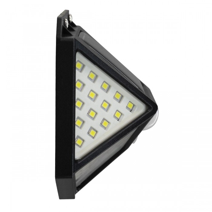 GloboStar® 71499 Αυτόνομο Ηλιακό Φωτιστικό LED SMD 10W 1000lm με Ενσωματωμένη Μπαταρία 1200mAh - Φωτοβολταϊκό Πάνελ με Αισθητήρα Ημέρας-Νύχτας και PIR Αισθητήρα Κίνησης Αδιάβροχο IP65 Ψυχρό Λευκό 6000K