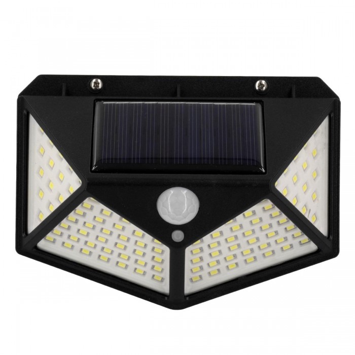 GloboStar® 71499 Αυτόνομο Ηλιακό Φωτιστικό LED SMD 10W 1000lm με Ενσωματωμένη Μπαταρία 1200mAh - Φωτοβολταϊκό Πάνελ με Αισθητήρα Ημέρας-Νύχτας και PIR Αισθητήρα Κίνησης Αδιάβροχο IP65 Ψυχρό Λευκό 6000K