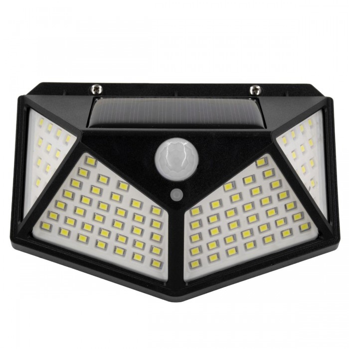 GloboStar® 71499 Αυτόνομο Ηλιακό Φωτιστικό LED SMD 10W 1000lm με Ενσωματωμένη Μπαταρία 1200mAh - Φωτοβολταϊκό Πάνελ με Αισθητήρα Ημέρας-Νύχτας και PIR Αισθητήρα Κίνησης Αδιάβροχο IP65 Ψυχρό Λευκό 6000K