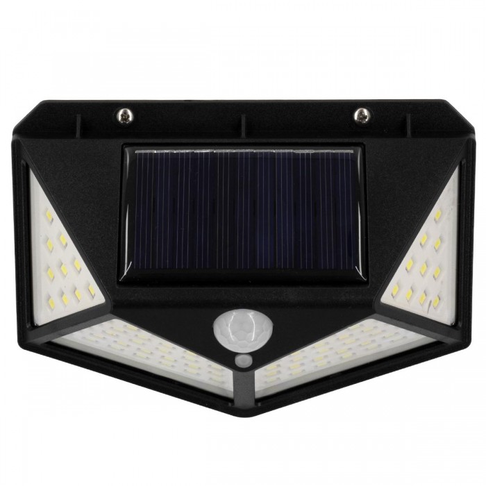 GloboStar® 71499 Αυτόνομο Ηλιακό Φωτιστικό LED SMD 10W 1000lm με Ενσωματωμένη Μπαταρία 1200mAh - Φωτοβολταϊκό Πάνελ με Αισθητήρα Ημέρας-Νύχτας και PIR Αισθητήρα Κίνησης Αδιάβροχο IP65 Ψυχρό Λευκό 6000K