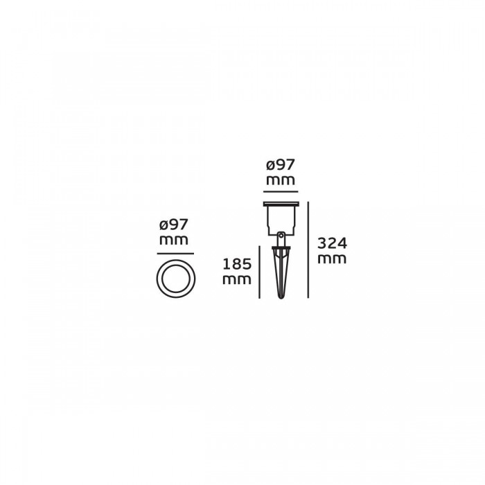 VK/01041/G - Σπότ κήπου μπηχτό με καρφί, 12V, GU5.3, MAX 35W, IP65, γκρι + γείωση