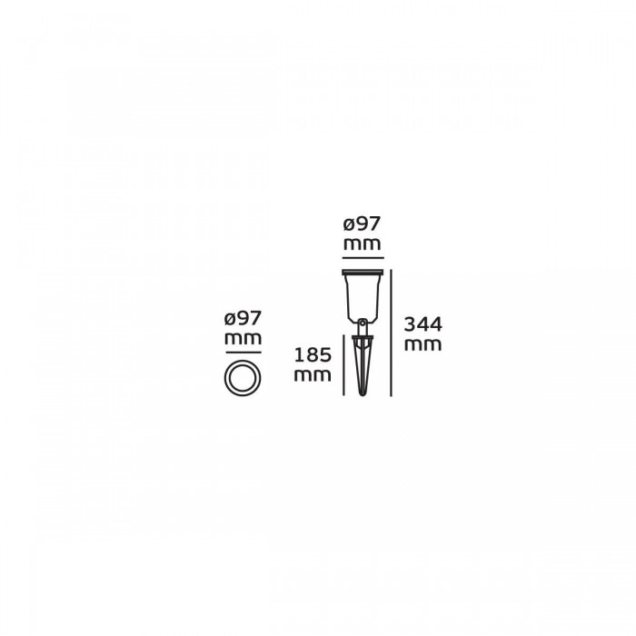 VK/01040/W - Σπότ κήπου μπηχτό με καρφί, GU10, MAX 35W, IP65, λευκό + γείωση