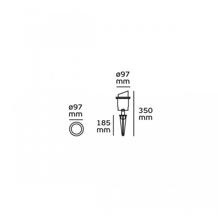 VK/01039S/W - Σπότ κήπου μπηχτό με καρφί, GU10, MAX 35W, IP65, με κάλυμα, λευκό + γείωση 