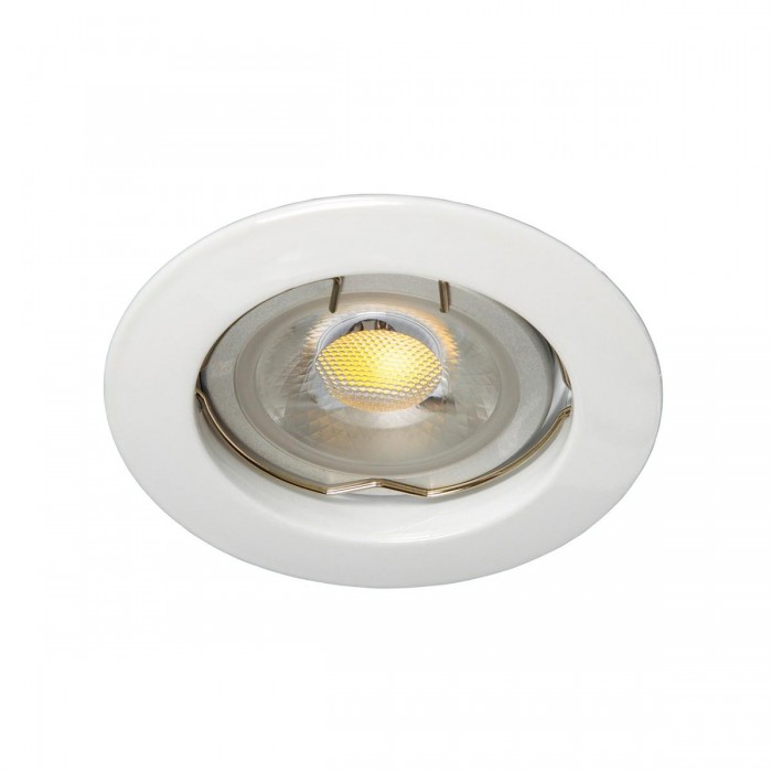  VK/03009G/W - Σποτ στρογγυλό, σταθερό, GU10/PAR16, Max12W (LED), IP20, ø7.7x2.5cm, λευκό