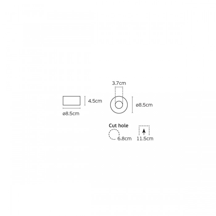 VK/03304G/B - Σποτ στρογγυλό, κινητό, GU10/PAR16, Max12W (LED), IP20, ø8.5x4.5cm, μαύρο