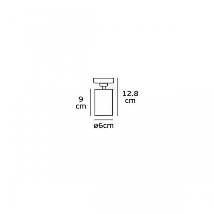  VK/03093TR/B - 3-phase φωτιστικό ράγας, GU10/PAR16, max 12W (LED), L9cm, IP20, μαύρο 