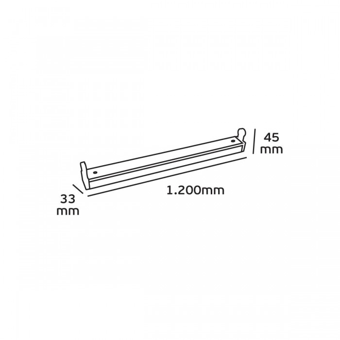 VK/04066/136 - Σκαφάκι για λάμπα φθορίου Led, 1X36W, 1200mm