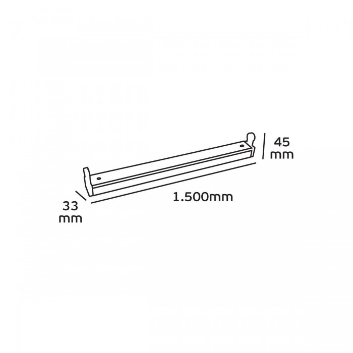 VK/04067/158 - Σκαφάκι για λάμπα φθορίου Led, 1X58W, 1500mm