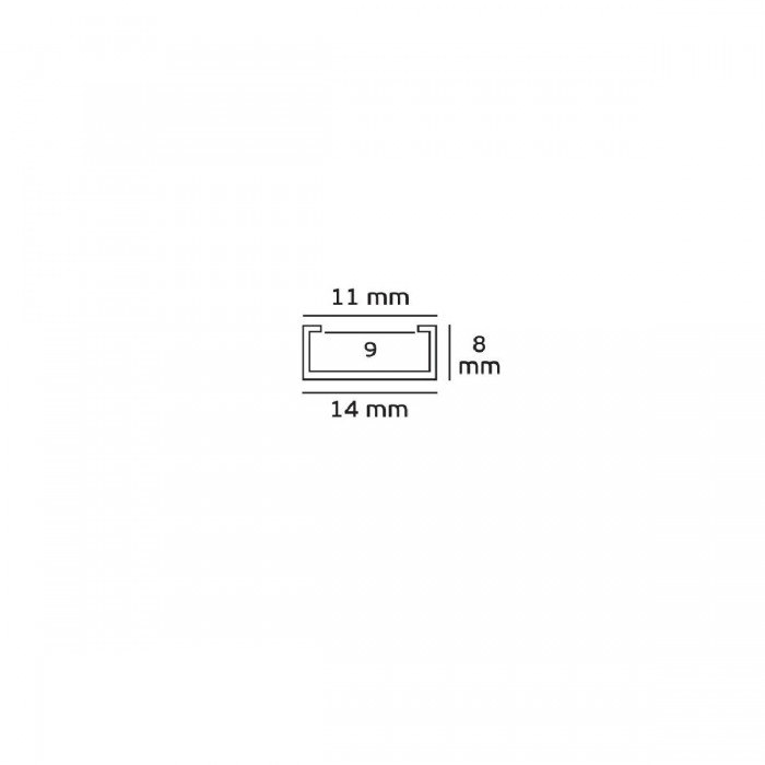 VK/01/SLIM/AL - Προφίλ αλουμινίου για LED ταινίες, IP20. 2000x14x8mm