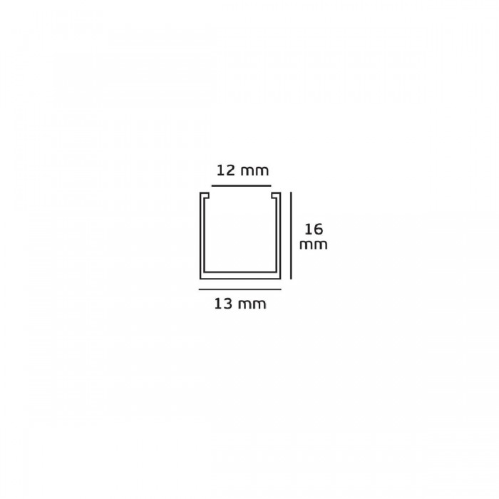 VK/01/DEEP/SLIM/AL - Προφίλ αλουμινίου για LED ταινίες, IP20. 2000x13x16mm