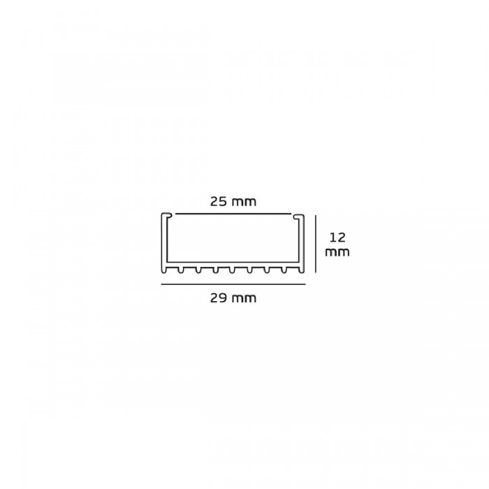 VK/04/AL - Προφίλ αλουμινίου, για LED ταινίες, IP20. Aλουμίνιο. 2000x29x12mm
