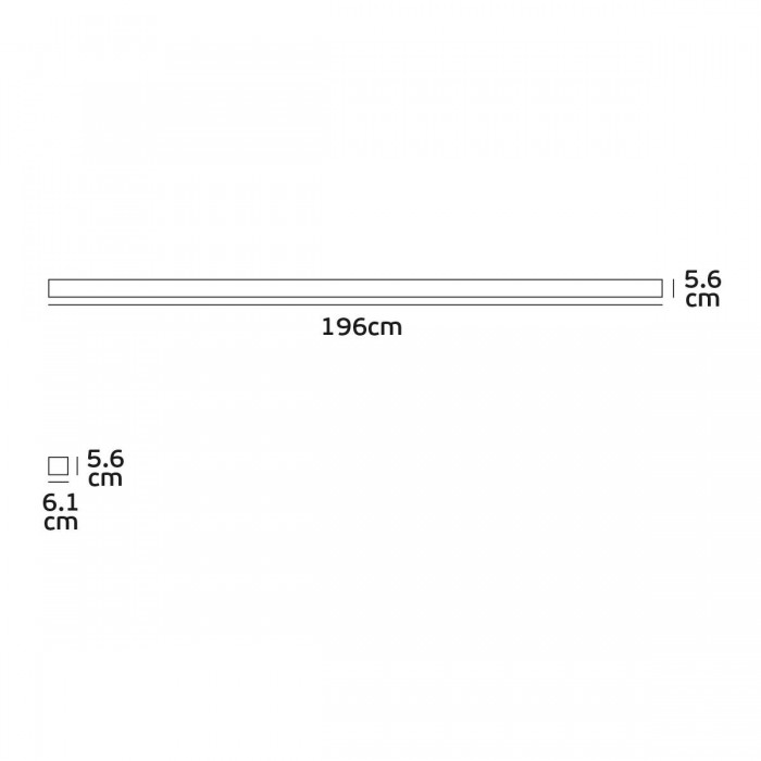 VK/04156/196/B/W - LED Γραμμικό φωτιστικό, οροφής/κρεμαστό, 37W, 5.600lm, 196cm, 3000K, 220-240V, IP20, μαύρο