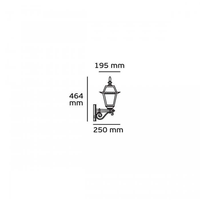 VK/01030/GB - Απλίκα φανάρι, UP, E27, MAX 60W