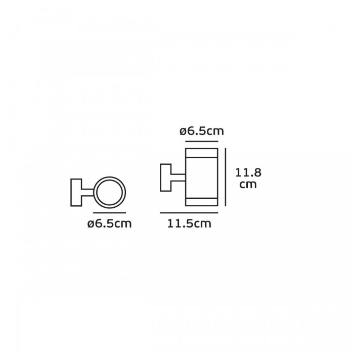 VK/01056/W - Φωτιστικό τοίχου, 240V, GU10/PAR16, Max 12W (LED), IP54, ø6.5x11.8x11.5cm, λευκό