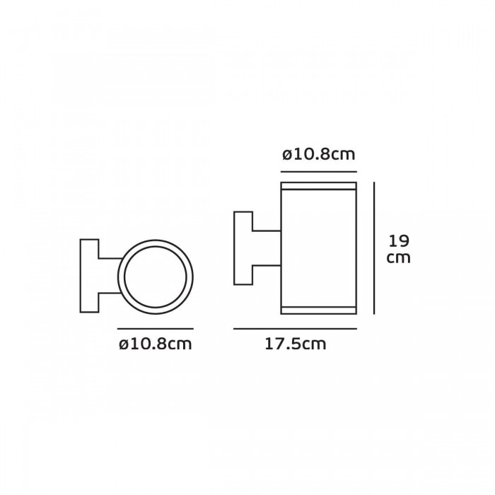 VK/01058/W - Φωτιστικό τοίχου, 240V, E27/Par30, Max 20W (LED), IP54, ø10.8x19x17.5cm, λευκό