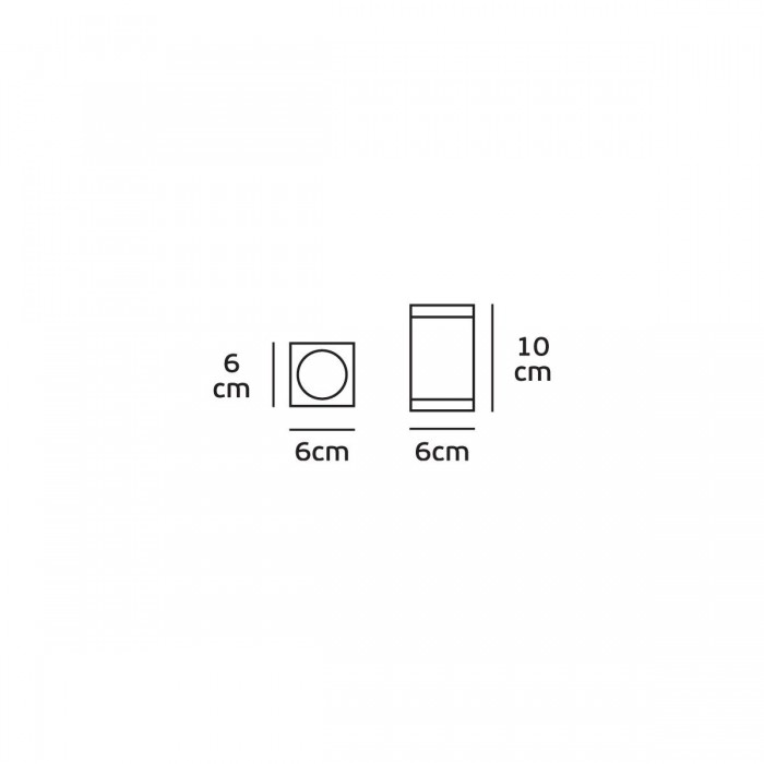 VK/01069/B - Σποτ οροφής, 240V, GU10/PAR16, Max 12W (LED), IP54, 6x6x10cm, μαύρο