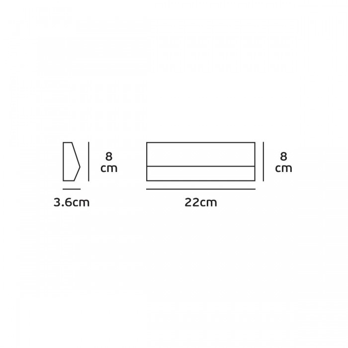 VK/02019/AN/W - Φωτιστικό Led τοίχου, 220-240V, 3W, 3000K, 452lm, CRI>80, IP65, 22x8x3.6cm, ανθρακί 