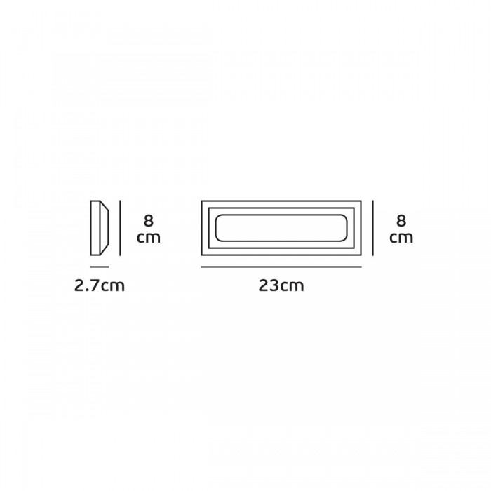 VK/02024/G/D - Φωτιστικό Led τοίχου, 220-240V, 3W, 6000K, 418lm, 120°, CRI>80, IP65, 23x8x2.7cm, γκρι 