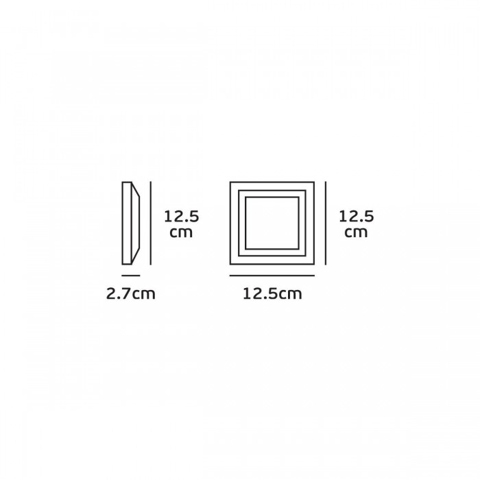 VK/02025/G/W - Φωτιστικό Led τοίχου, 220-240V, 3W, 3000K, 393lm, 120°, CRI>80, IP65, 12.5x12.5x2.7cm, γκρι 