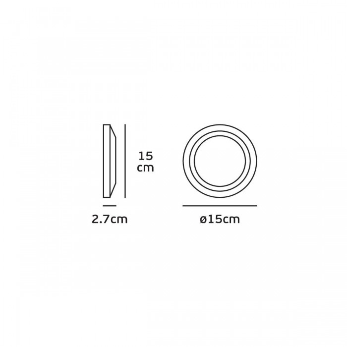 VK/02026/AN/W - Φωτιστικό Led τοίχου, 220-240V, 3W, 3000K, 392lm, 120°, CRI>80, IP65, ø15x2.7cm, ανθρακί 