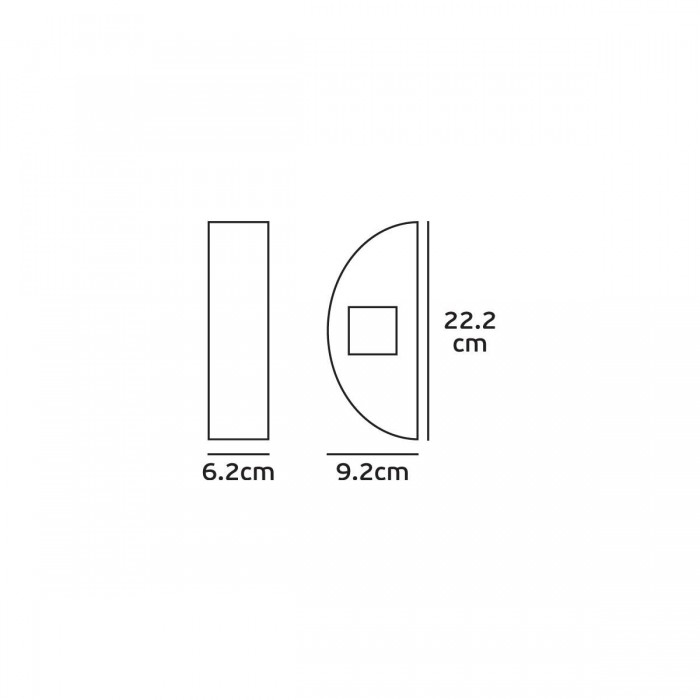 VK/02041/AN/W - Φωτιστικό Led τοίχου, 230V, 6W, 3000K, 254lm, CRI>80, IP54, 22.2x6.2x9.2cm, ανθρακί