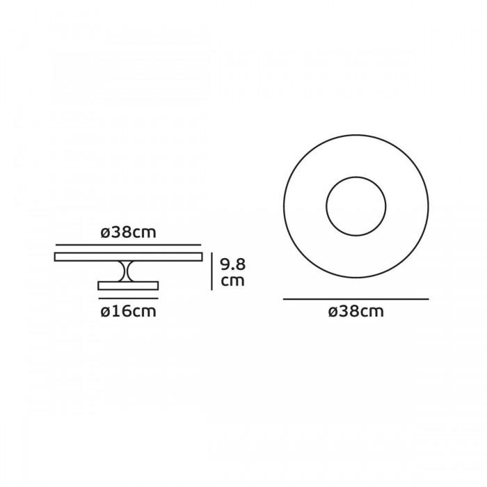 VK/02078/G/W - Φωτιστικό Led οροφής, 200-240V, 18W, 3000K, 927lm, 160°, CRI>81, IP54, ø38x9.8cm, γκρι