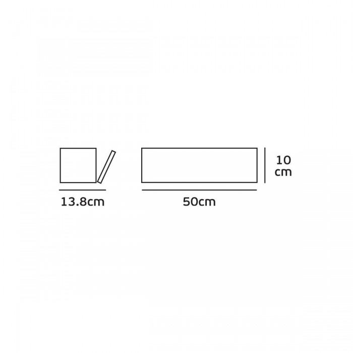 VK/02080/W/W - Φωτιστικό Led τοίχου, 100-240V, 20W, 3000K, 396lm, CRI>84, IP54, 50x10x13.8cm, λευκό