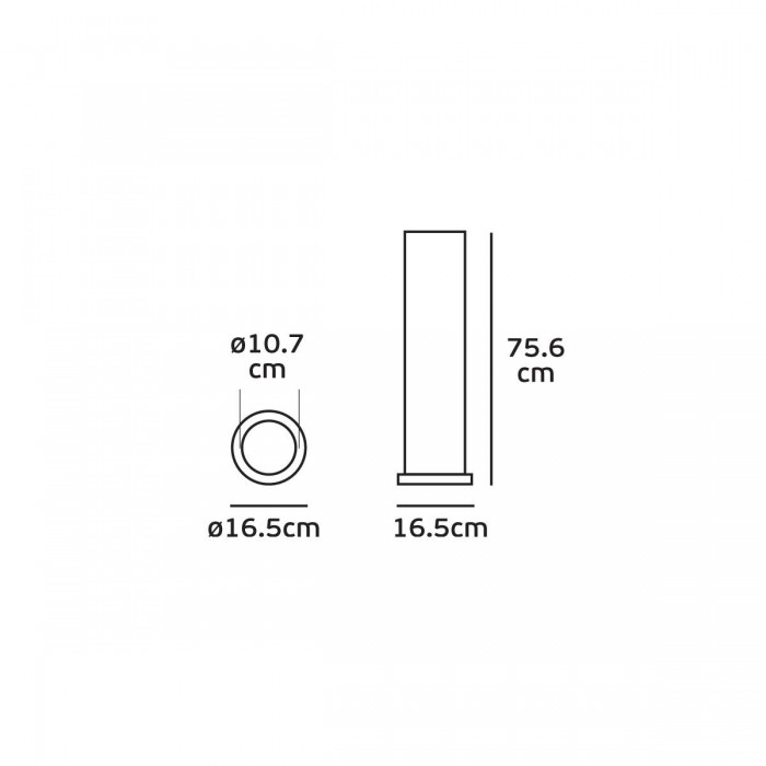 VK/01091/AN/75 - Φωτιστικό δαπέδου, 240V, E27/A60, Max 20W (LED), IP54, ø16.5x75.6cm, ανθρακί