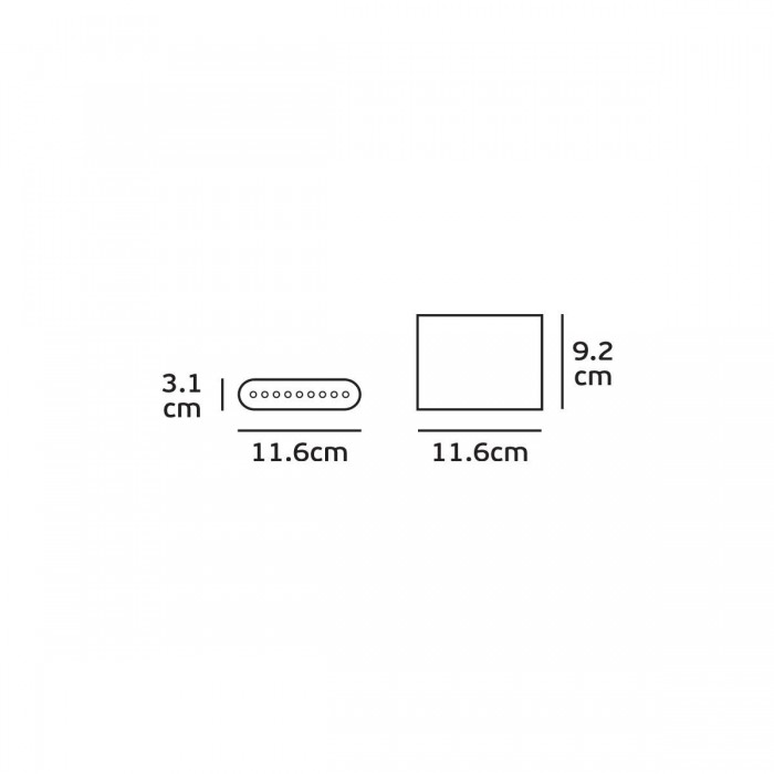 VK/02047/AN/W - Φωτιστικό Led τοίχου, Up/down, 220-240V, 4W, 3000K, 497lm, CRI>80, IP54, 11.6x9.2x3.1cm, ανθρακί