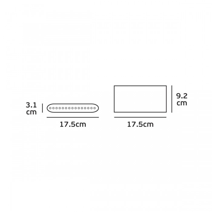 VK/02048/AN/W - Φωτιστικό Led τοίχου, Up/down, 220-240V, 6W, 3000K, 1.095lm, CRI>80, IP54, 17.5x9.2x3.1cm, ανθρακί