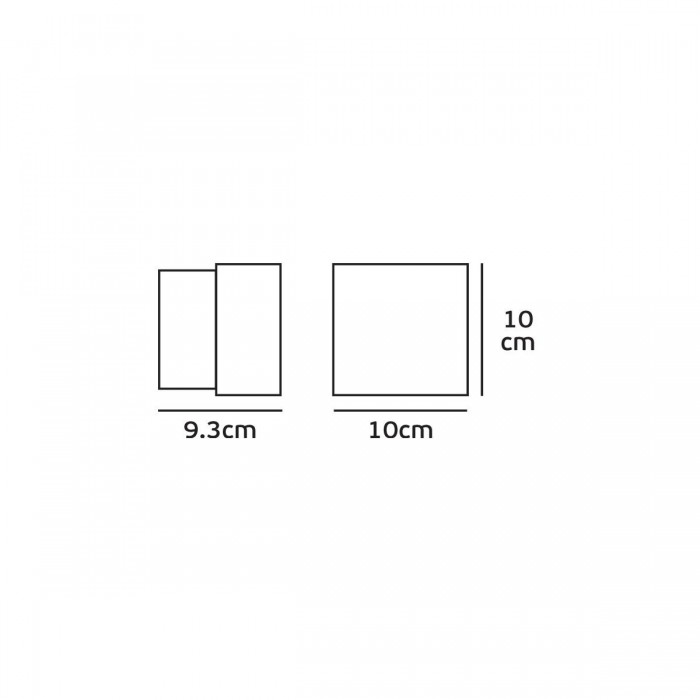 VK/02051/AN/W - Φωτιστικό Led τοίχου, Up/down, 220-240V, 6W, 3000K, 366lm, CRI>80, IP54, 10x10x9.4cm, ανθρακί