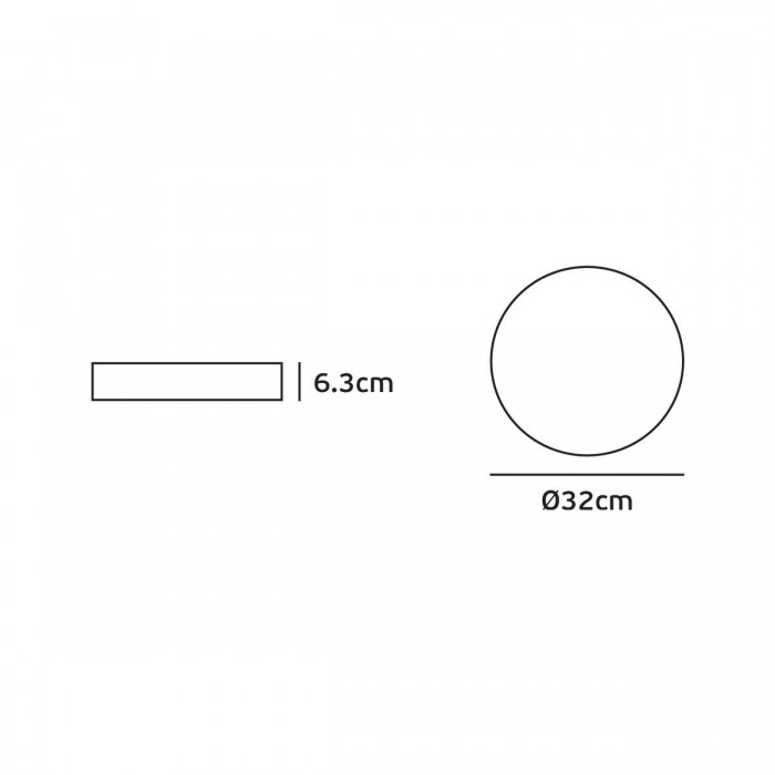 VK/02061/W/W - Φωτιστικό Led οροφής, 230V, 18W, 3000K, 2.500lm, 96°, CRI>80, IP65, ø32x6.3cm, λευκό  