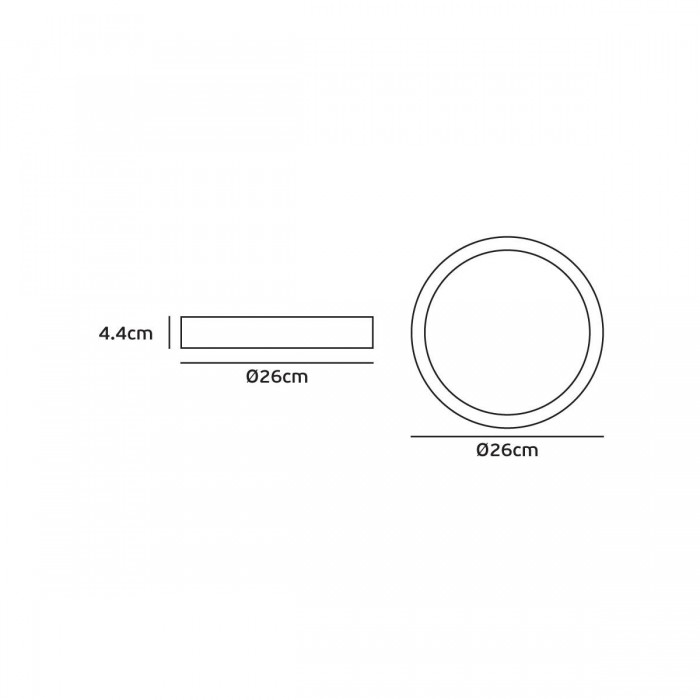 VK/02062/G/C - Φωτιστικό Led οροφής, 230V, 15W, 4000K, 1.650lm, 120°, CRI>80, IP65, ø26x4.4cm, γκρι