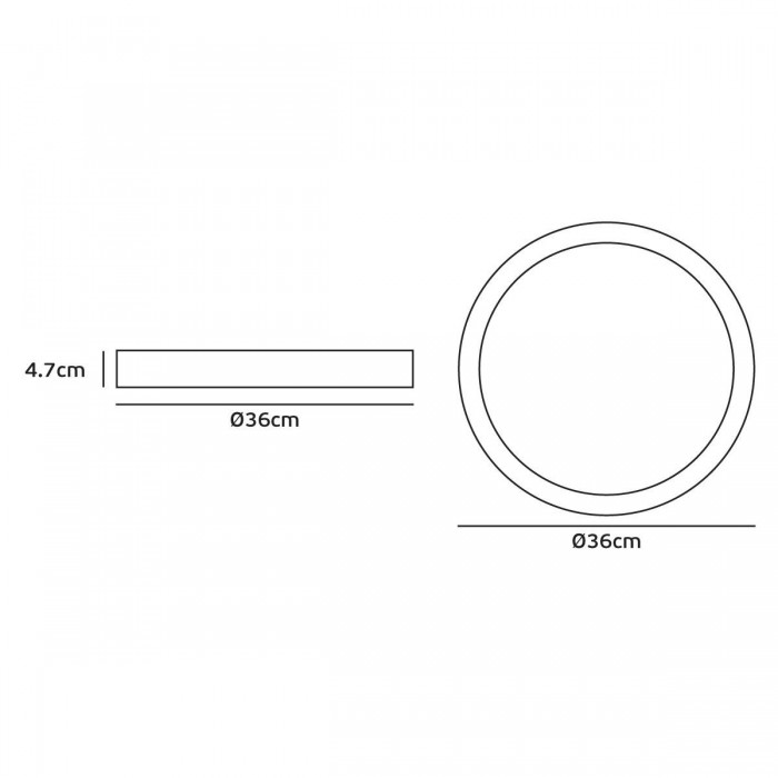 VK/02064/G/C - Φωτιστικό Led οροφής, 230V, 24W, 4000K, 3.200lm, 120°, CRI>80, IP65, ø36x4.7cm, γκρι 