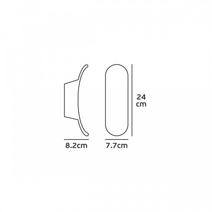 VK/02074/BR/W - Φωτιστικό Led τοίχου, 230V, 7W, 3000K, 589lm, CRI>80, IP54, 24x7.7x8.2cm, καφέ