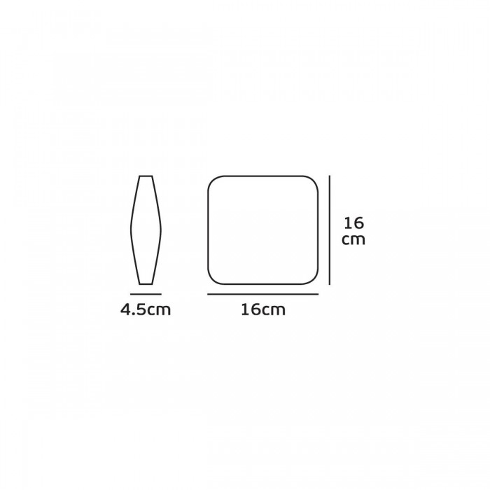 VK/02076/B/W - Φωτιστικό Led τοίχου, 220-240V, 14W, 3000K, 484lm, 4x60°, CRI>80, IP54, 16x16x4.5xm, μαύρο